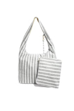 Einkaufstaschen, gestreift, schlicht, aus Polyester, Alltagsaccessoires
