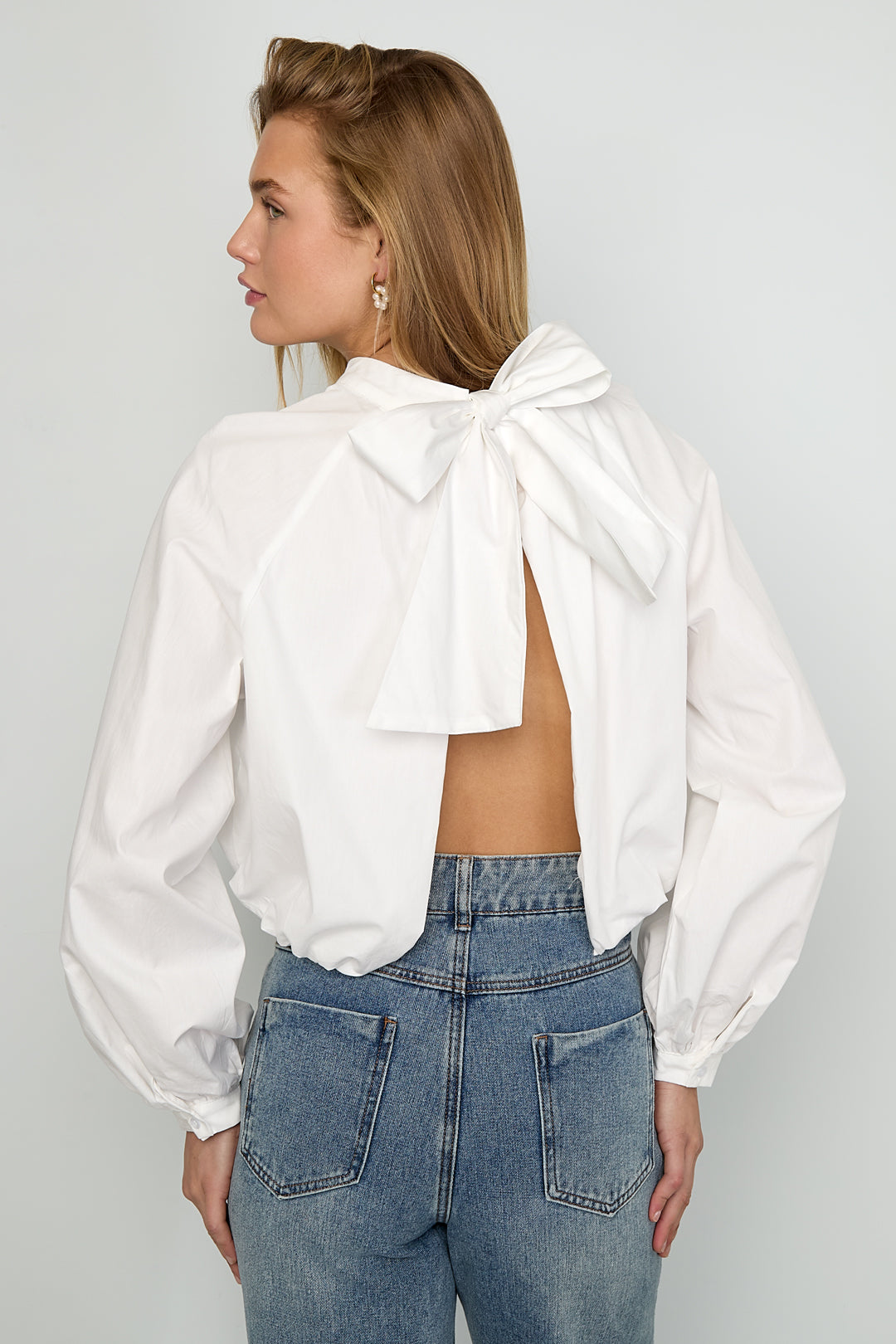 Gimme Cotton Woven Casual Long Sleeve Tops