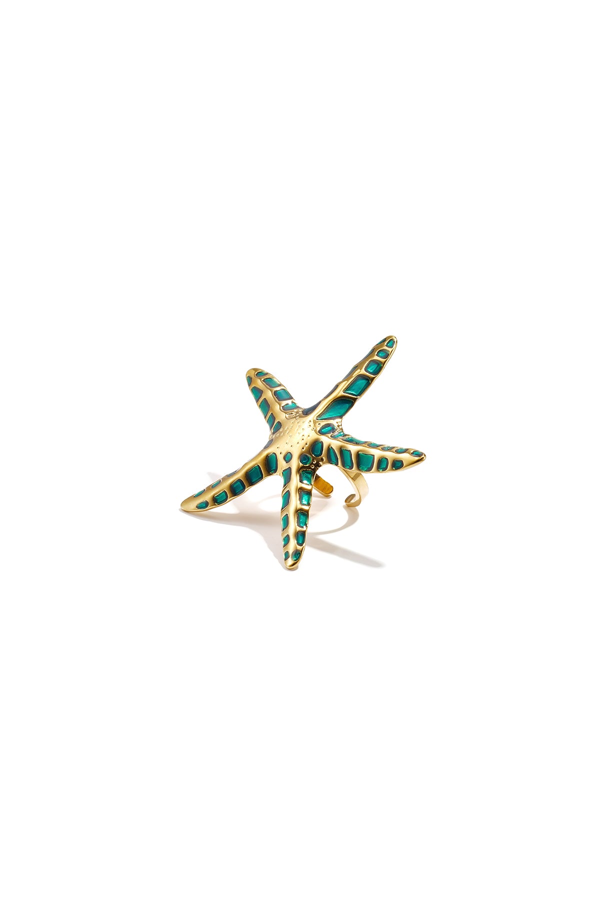 Statement-Ringe aus Edelstahl, Seestern-Motiv, Urlaubs-/Strand-Serie, romantischer Damenschmuck
