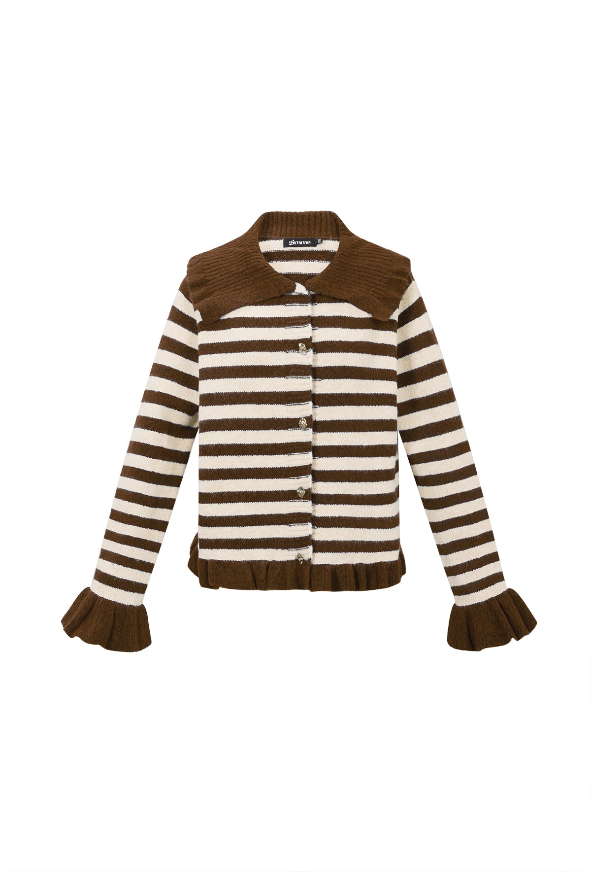Gestrickte Polyesterfaser Damen-Cardigan Casual Streifen