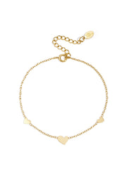 Klassisches Armband mit Herzen - Edelstahl