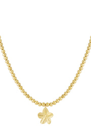 8mm Hohlperlenkette mit einer Blume