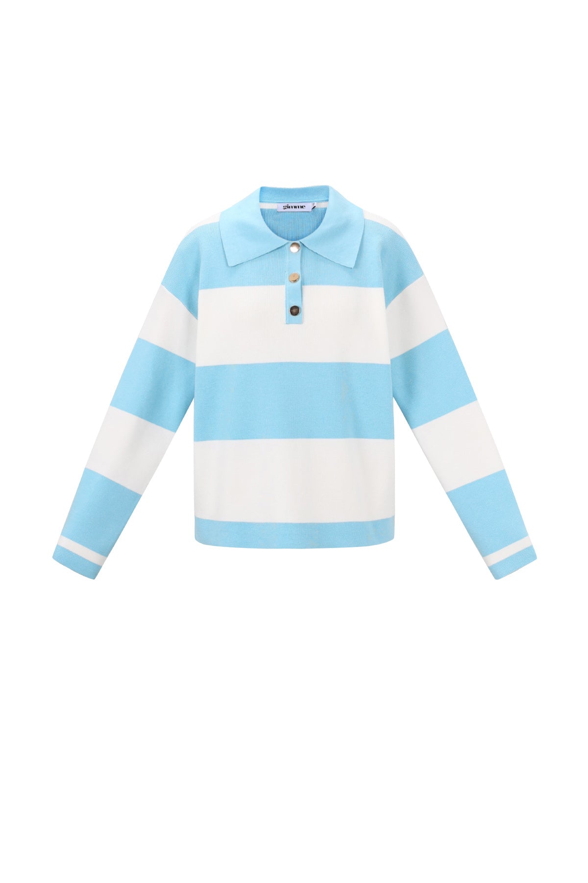 Strick-Viskose Damen-Polo-Pullover Streifen Herbst/Winter