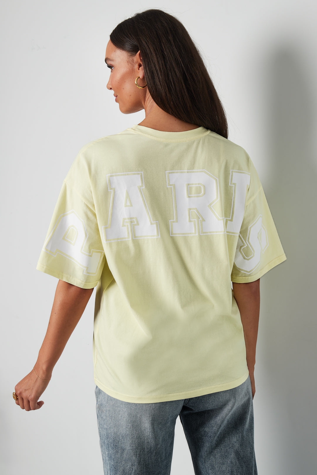 Cotton Damen T-Shirt Casual Letters
