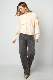 Gestrickte Viskose Damen-Cardigan Herbst/Winter Casual Einfarbig