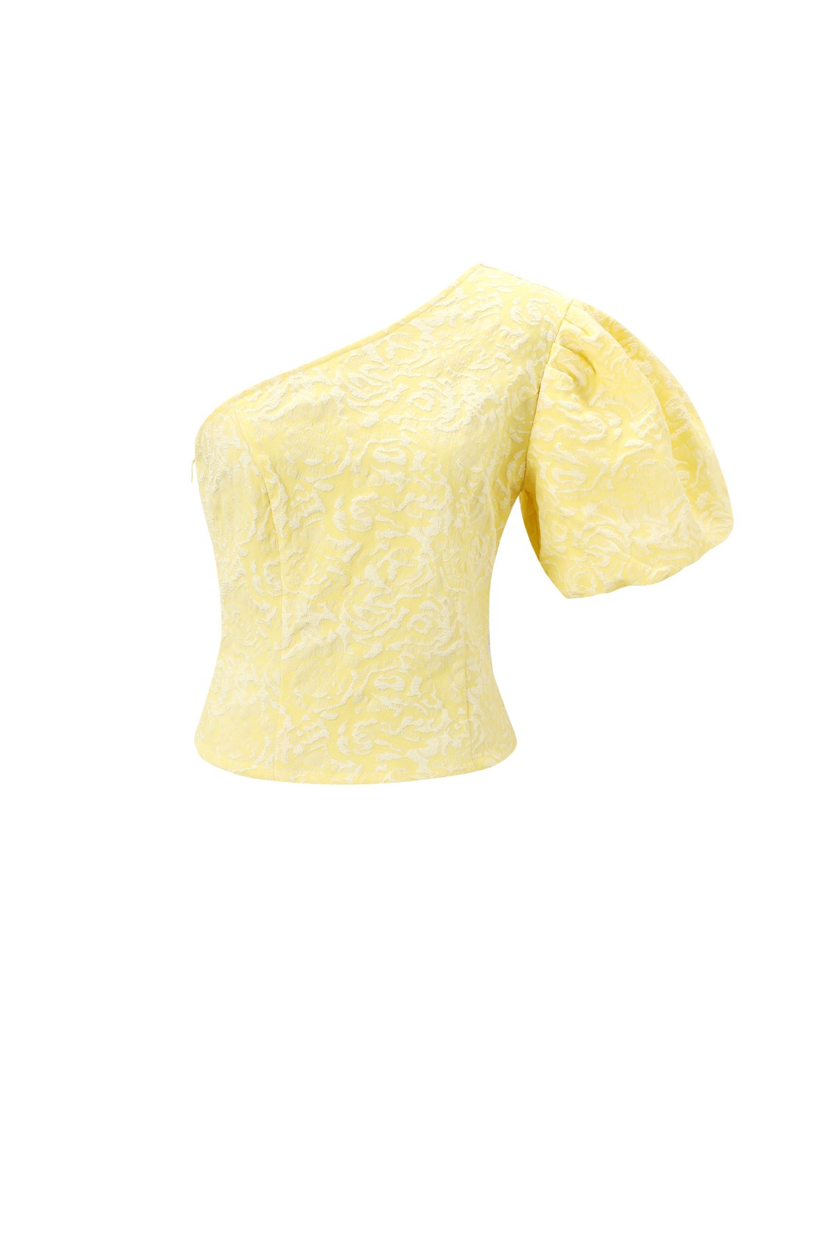 Gewebte Polyesterfasern Damen Ein-Schulter Oberteil Elegantes Blumenmuster