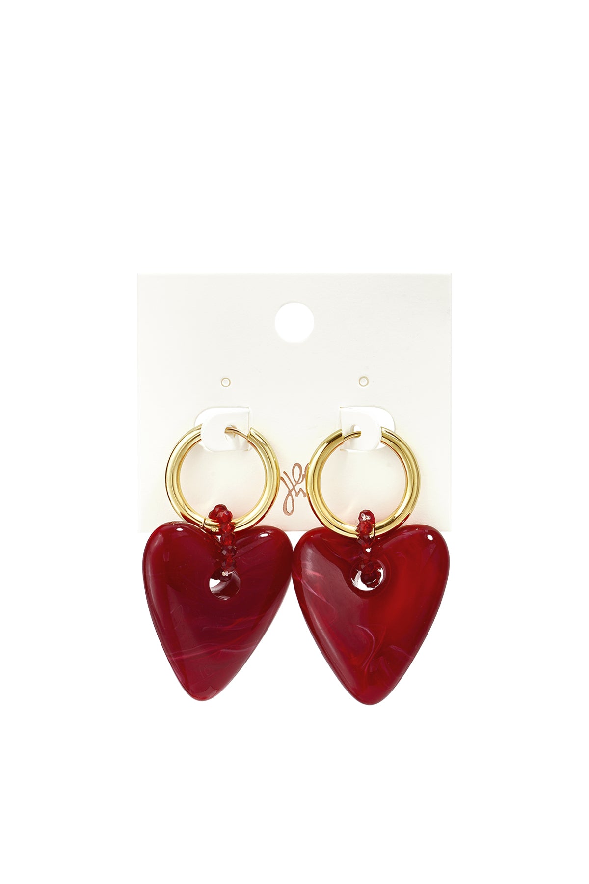 Ohrhänger aus Kunstharz, Herzform, lässig-schlicht, für Damen – Schmuck aus der Serie „Casual Daily“.