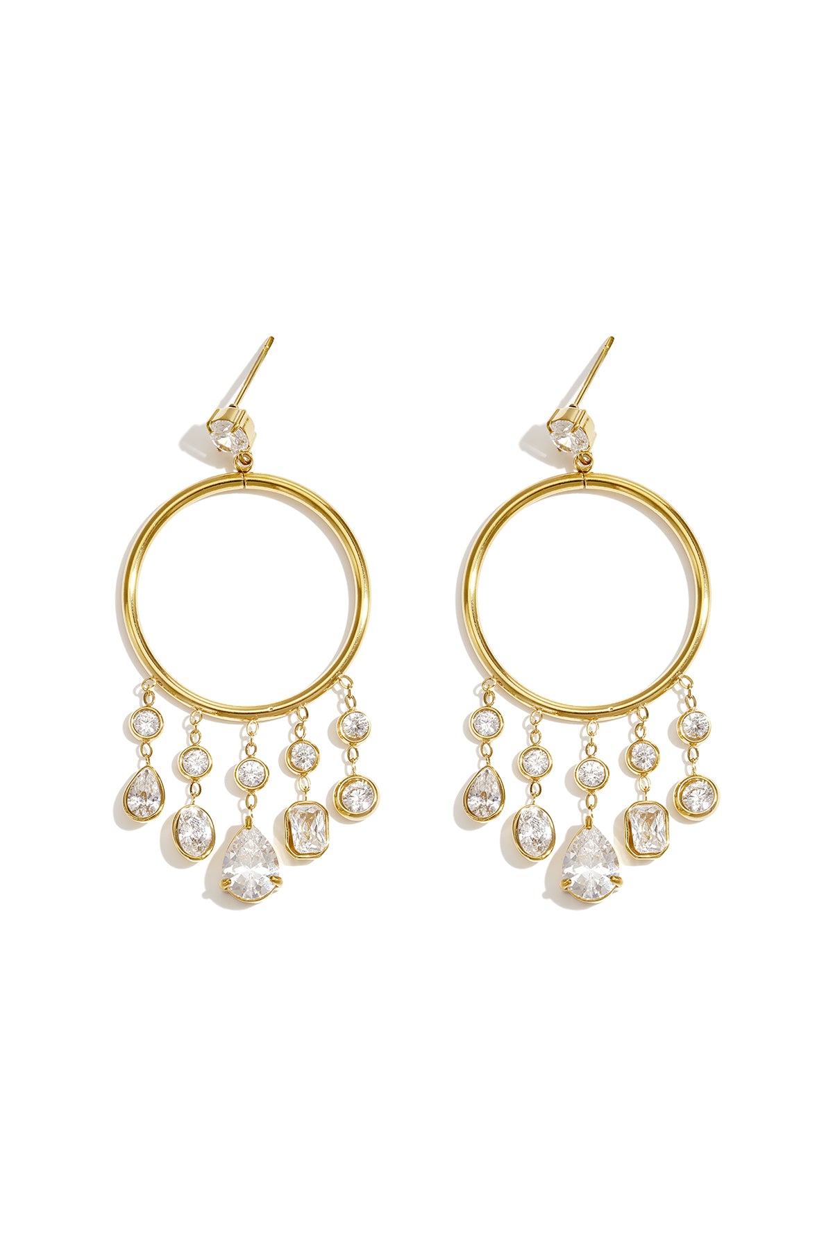 Elegante, tropfenförmige Ohrhänger aus Edelstahl – perfekt für festliche Anlässe und Partys. Luxuriöse Damenschmuckserie.
