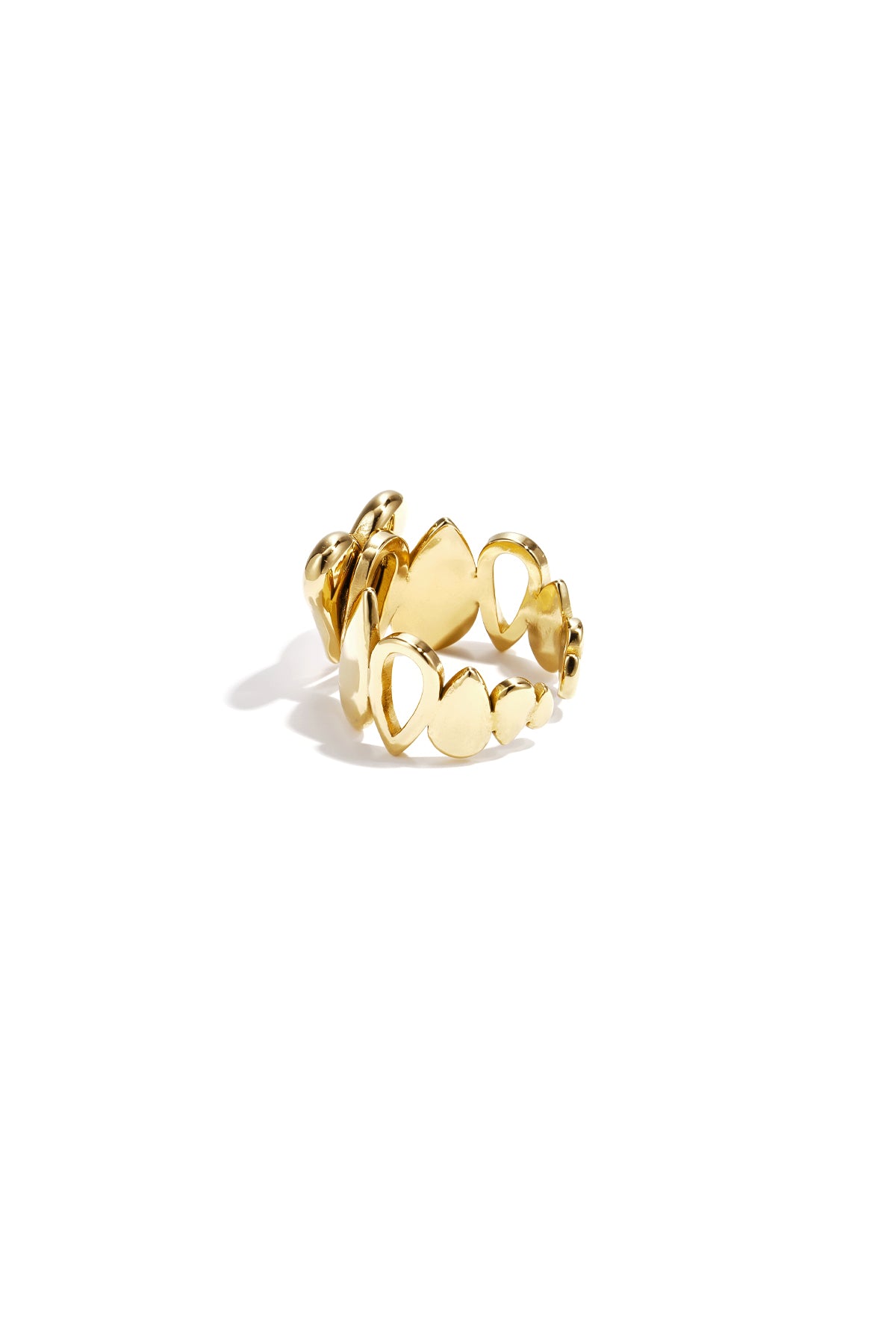 Statement-Ring mit tropfenförmigen Details und Herz