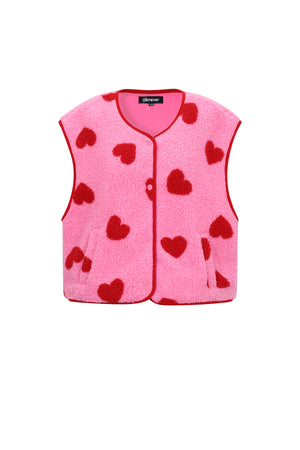 Gimme Pink & Beige Woven Heart Vest for Spring/Summer