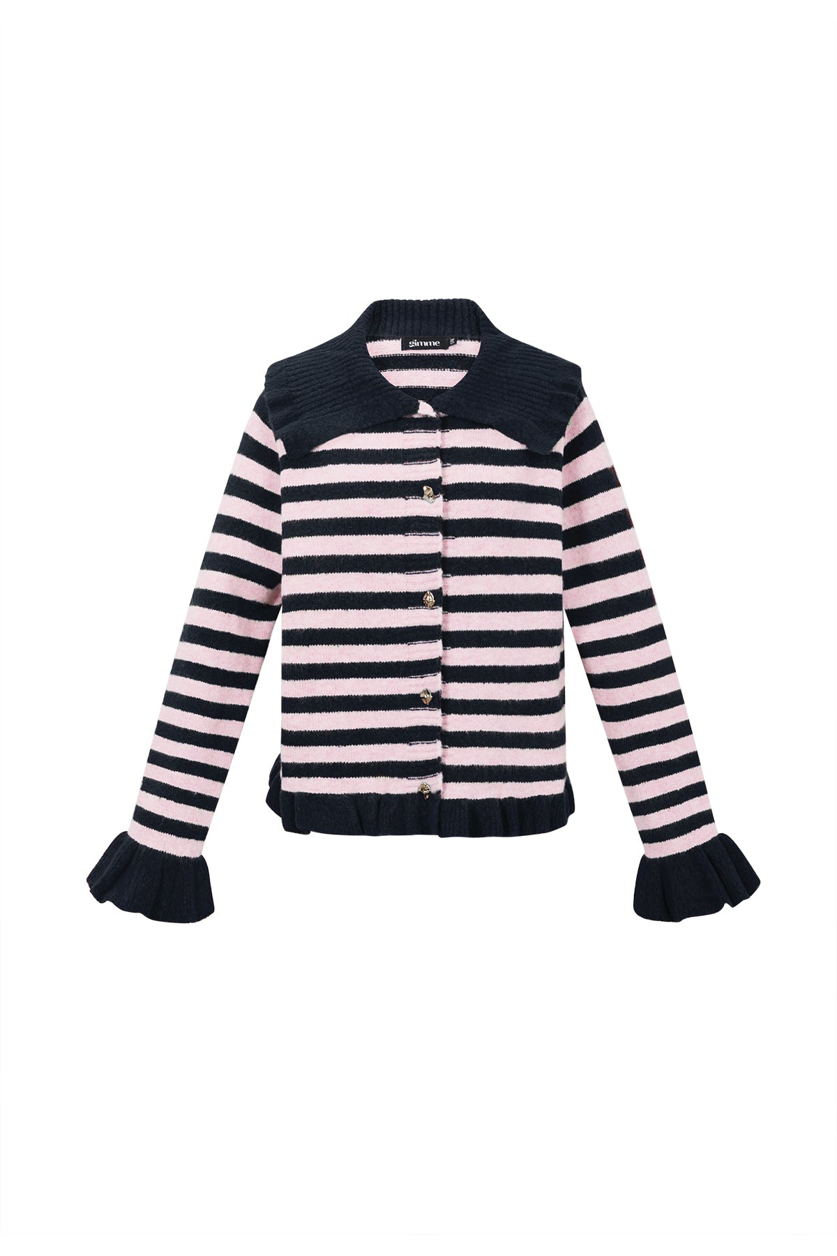 Gestrickte Polyesterfaser Damen-Cardigan Casual Streifen