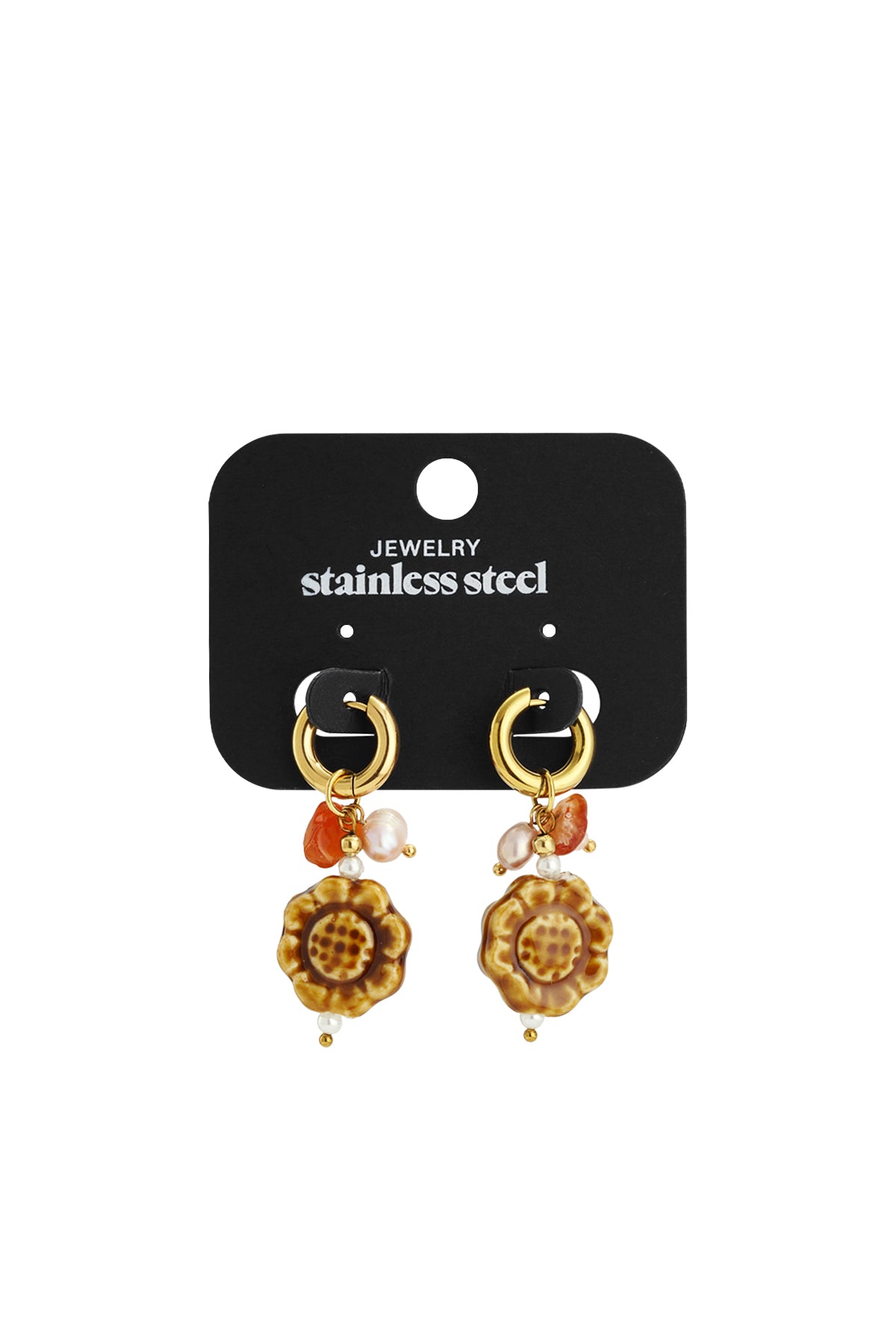 Edelstahl Tropfen Ohrringe Blume Casual Täglich Einfache Serie frauen schmuck