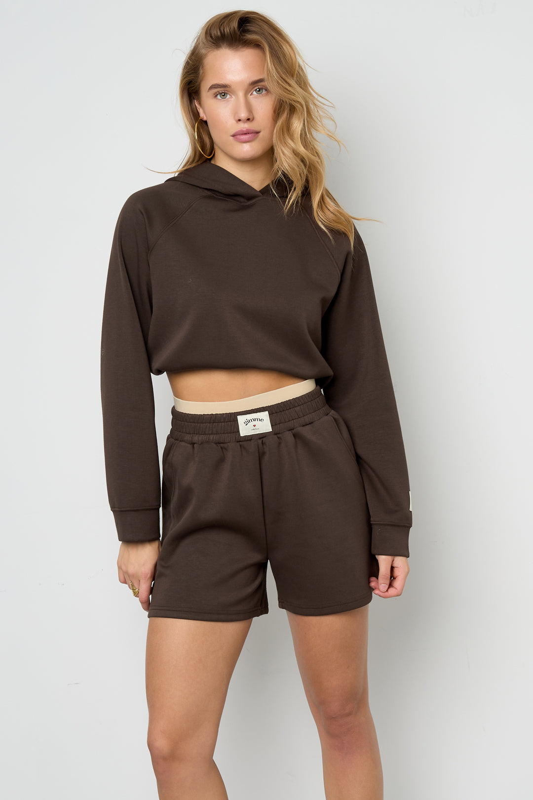 Gestrickte Polyesterfaser Damen Hoodie Sportlich Einfarbig