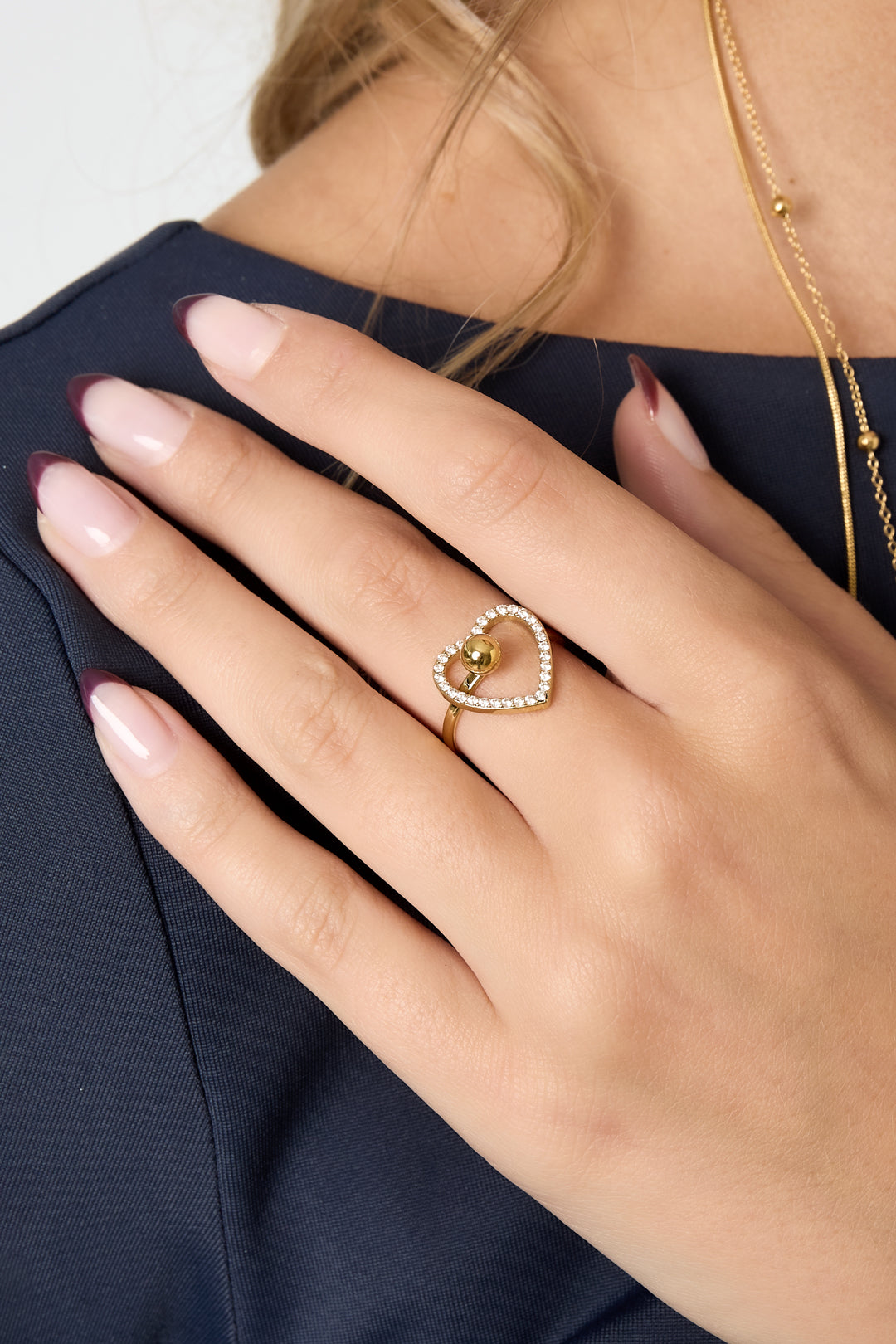 Edelstahl Statement Ringe Herz Casual Daily Simple Serie Damenschmuck