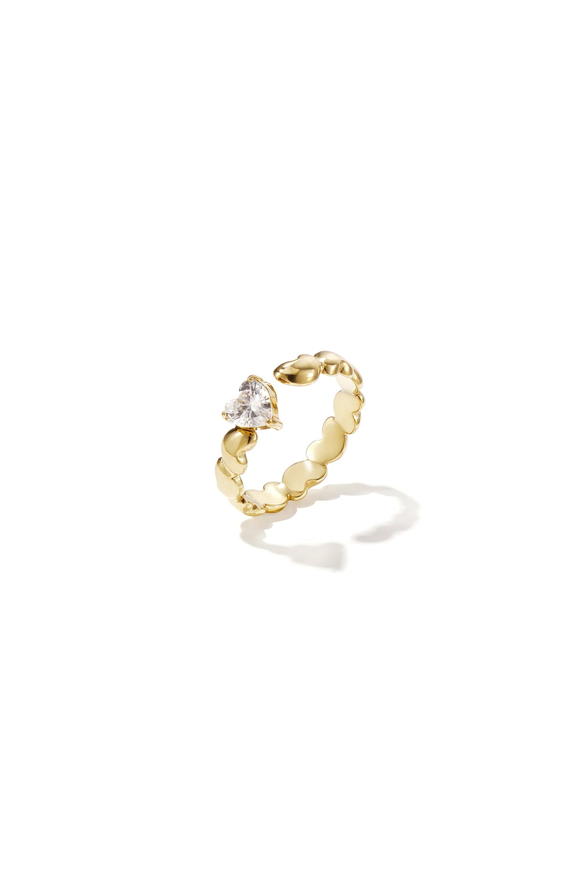 Ring mit abwechselnden Herzen und Zirkonia