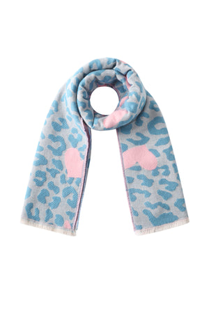 Soft Heart-Print Winter Scarf for Women - Casual & Cozy