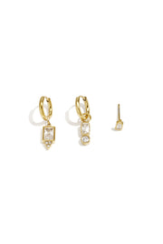 Ohrring-Sets aus Edelstahl, geometrische Form, schlichte Alltags-Serie, Damenschmuck