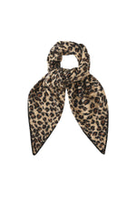 Stylish Khaki and Camel Leopard Print Winter Scarf for Women