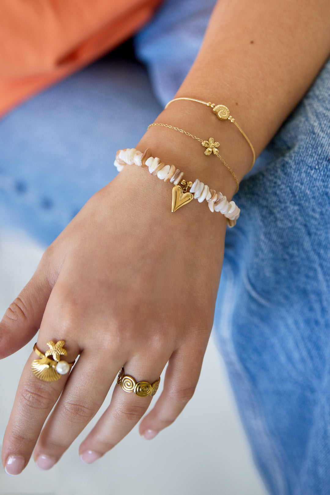 Steinperlenarmbänder Herz Urlaub Alltag Romantische Serie Damenschmuck