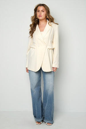 Eleganter Damen Blazer mit Raffung für einen stilvollen Look