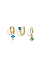 Edelstahl-Ohrring-Sets, rechteckig, schlicht, Daily Simple Serie, Damenschmuck