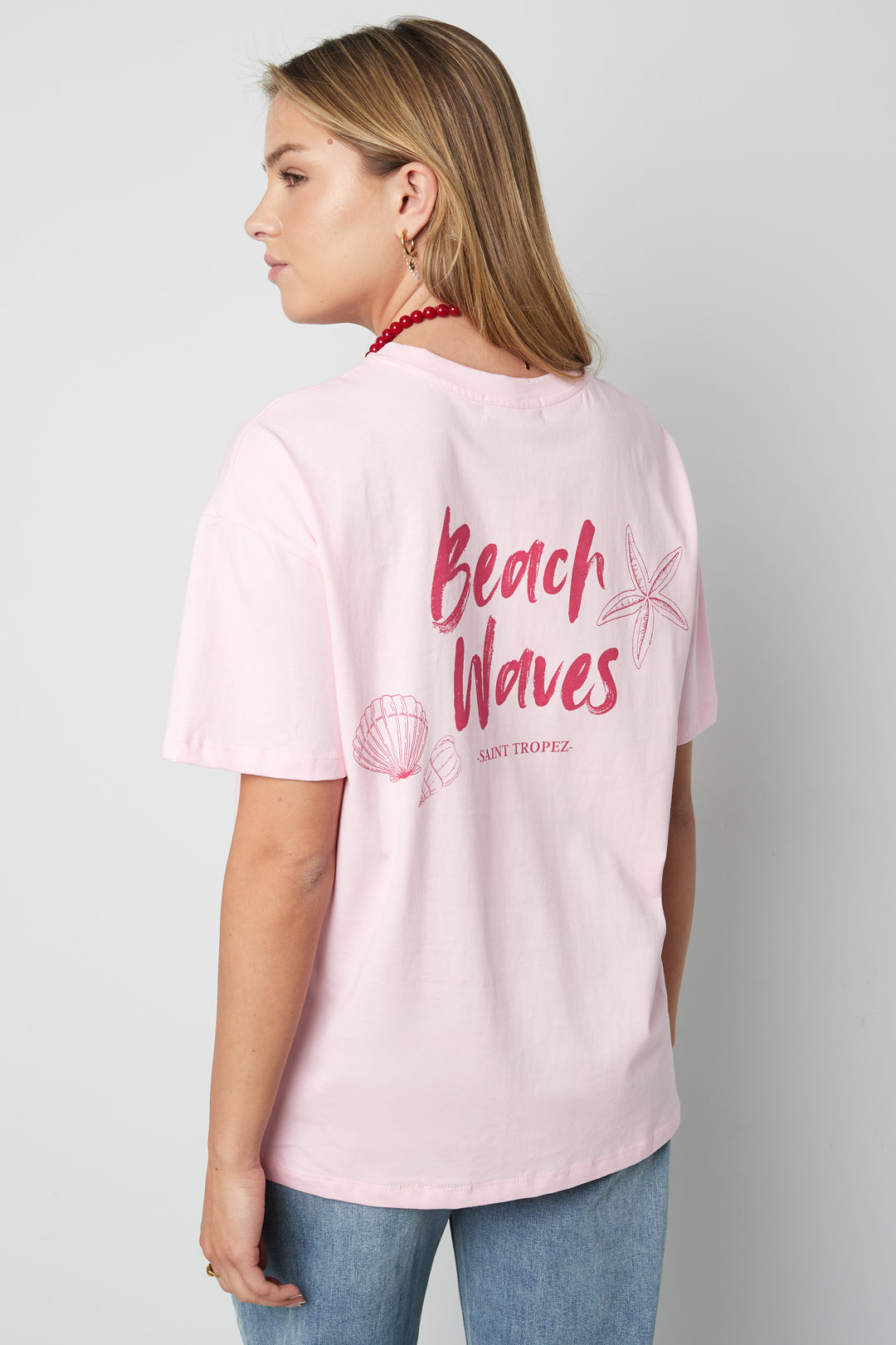 Baumwolle Damen T-Shirt Casual Bestickter Seestern