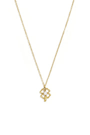 Halsketten mit Anhänger aus 14-karätig vergoldetem Edelstahl, Clover Casual Simple Serie, Damenschmuck