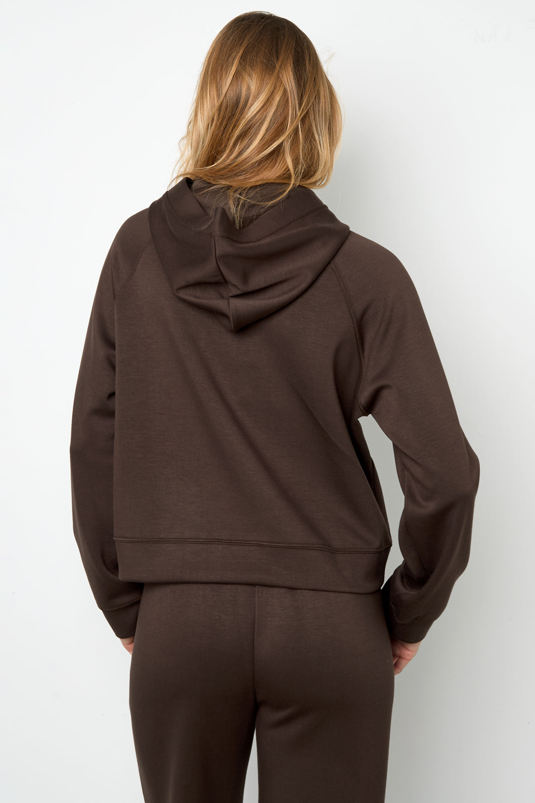 Gestrickte Polyesterfaser Damen Hoodie Sportlich Einfarbig