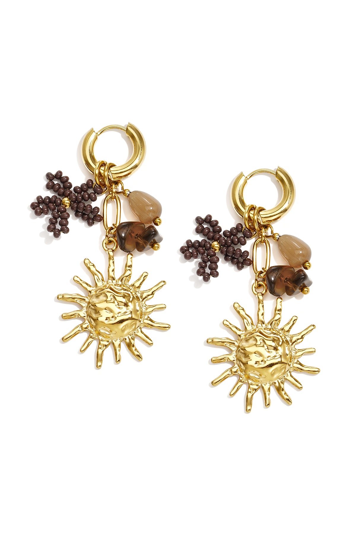 Ohrringe mit Edelstahlperlen, Sun Simple Daily Simple Serie, Damenschmuck