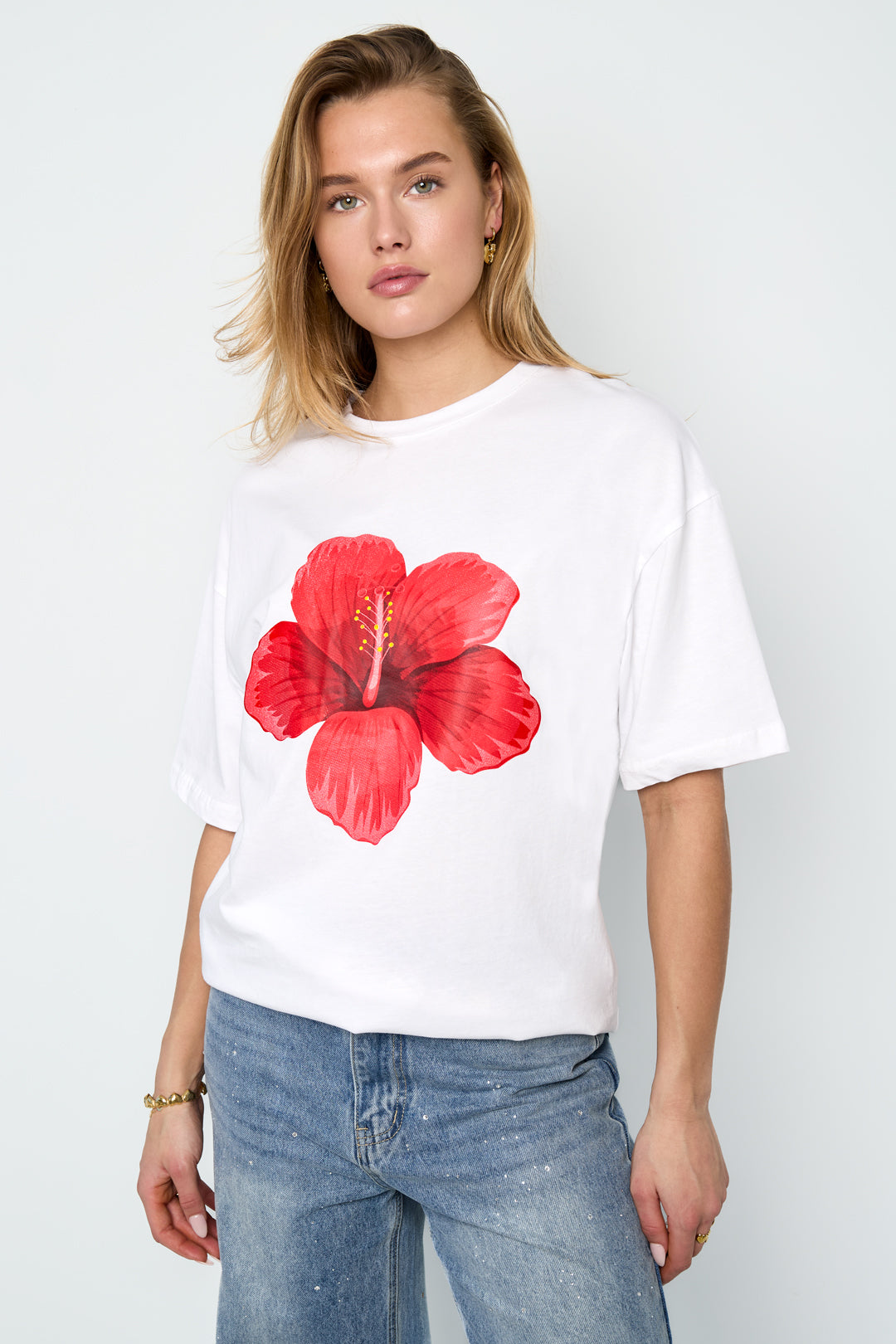 T-Shirt mit tropischem Blumenmuster