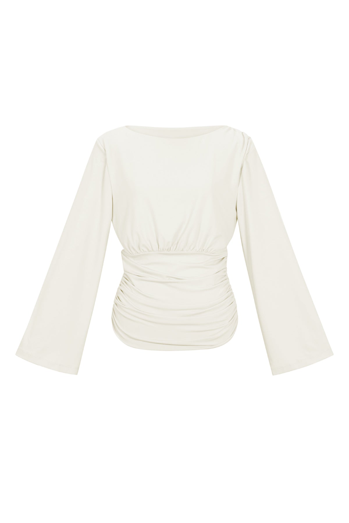 Langarm-Tops aus Polyesterfaser (Polyester), einfarbig, elegant, Einheitspassform