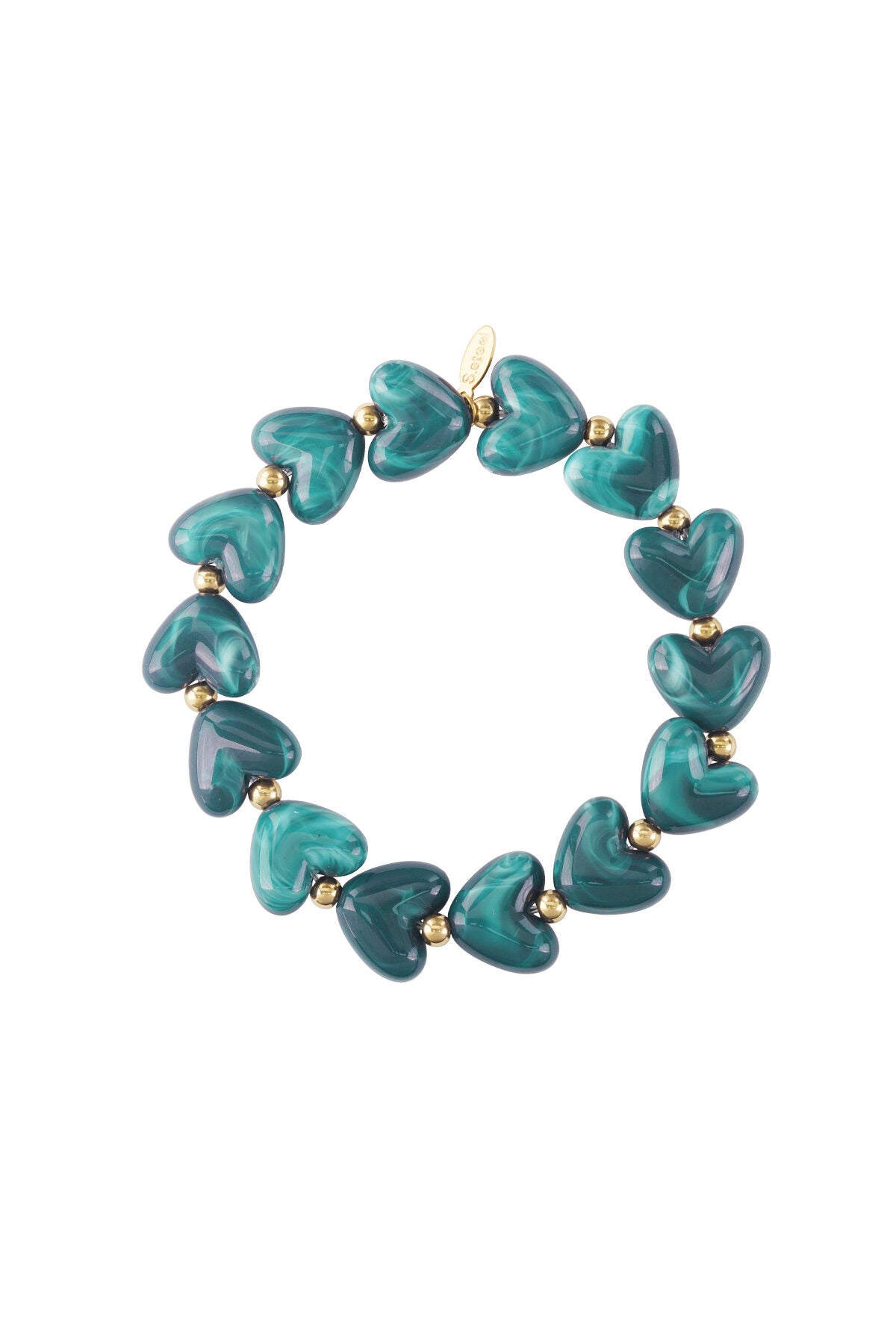 Elastic heart beaded bracelet