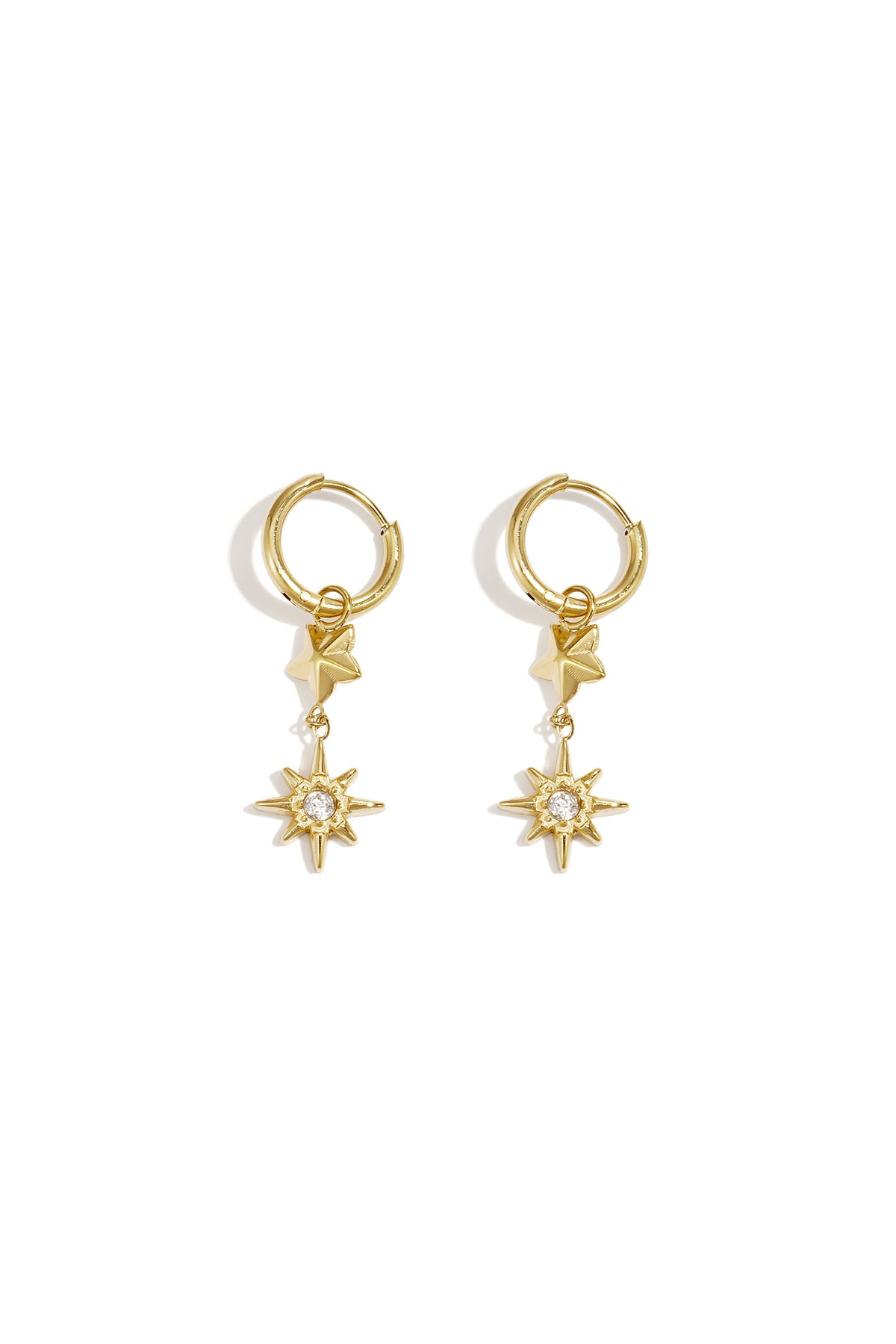 Ohrhänger aus Edelstahl, Stern, schlichte Alltags-Serie, Damenschmuck