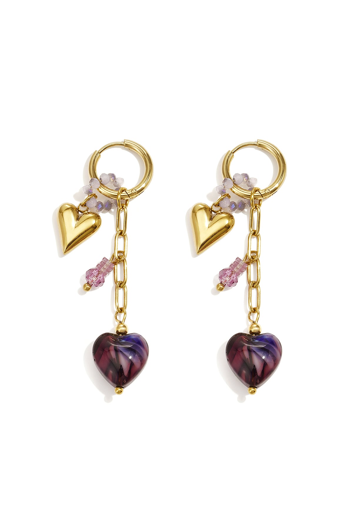 Ohrhänger aus Edelstahl, Herzform, schlichte Alltags-Serie, Damenschmuck