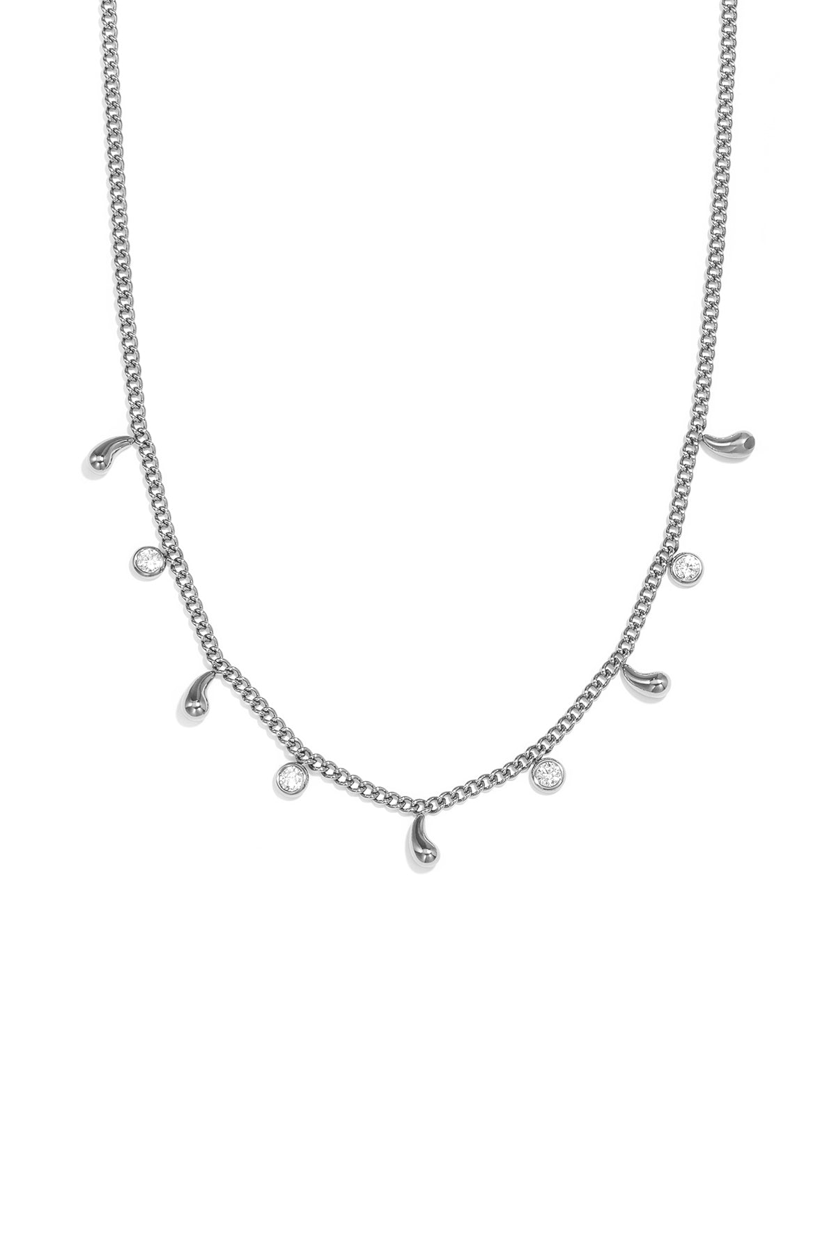 Edelstahl-Anhänger, Tropfenform, schlichte Alltags-Serie, Damenschmuck