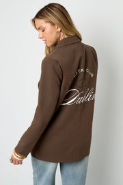 Gewebte Polyesterfasern Damen-Blazer Elegant Letters