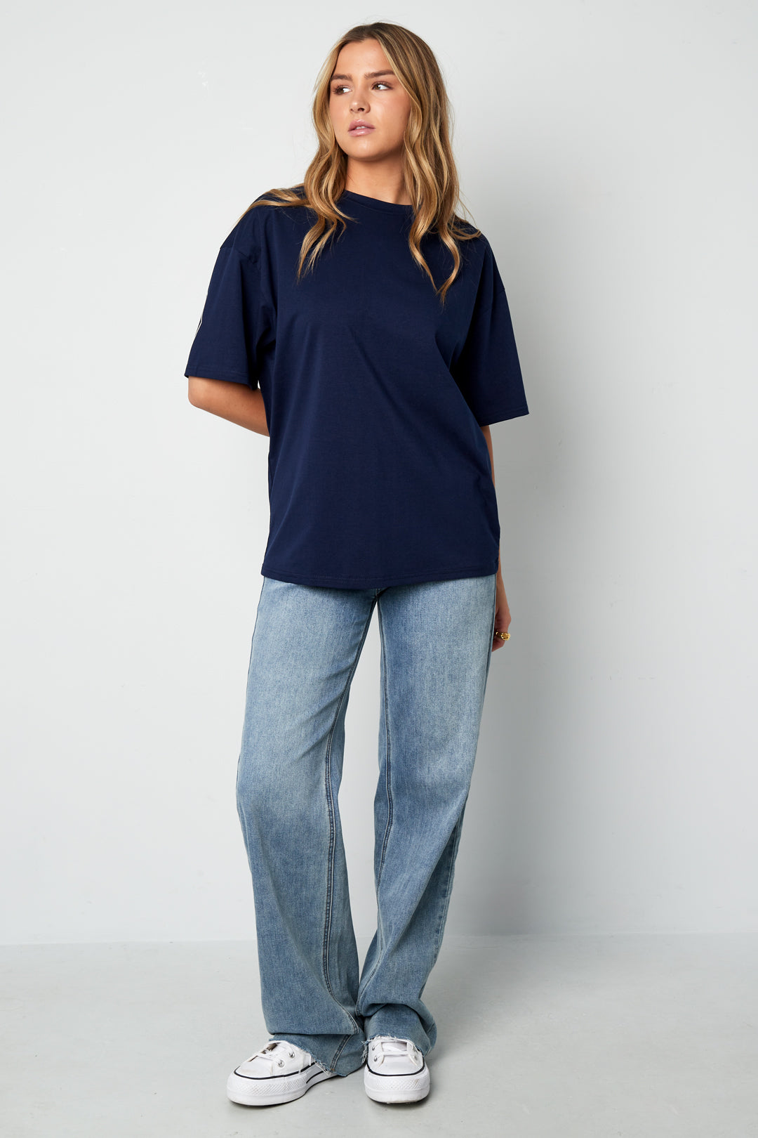 Cotton Damen T-Shirt Casual Letters