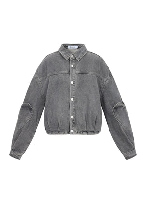 Gimme Grey & Pink Denim Jacket Set for All Fits