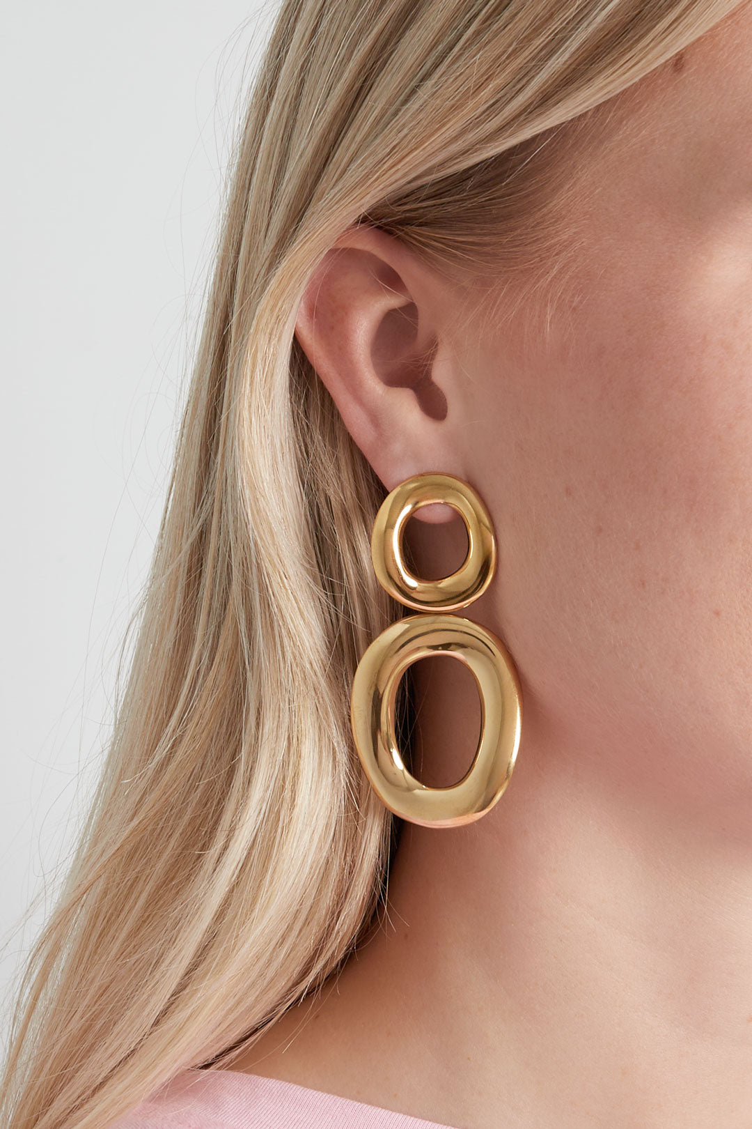 Edelstahl Tropfen Ohrringe Kreis Casual Täglich Einfache Serie frauen schmuck