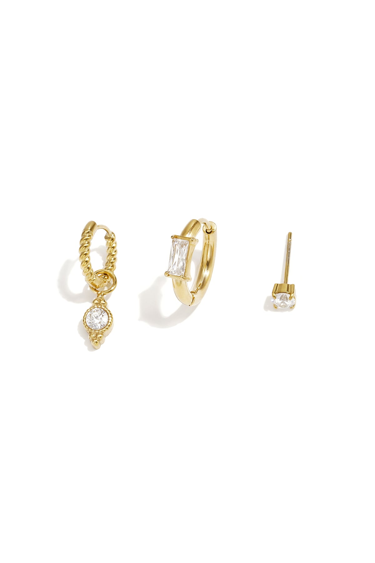 Ohrring-Sets aus Edelstahl, geometrische Form, schlichte Alltags-Serie, Damenschmuck