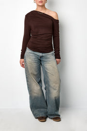 Schulterfreies Langarmshirt