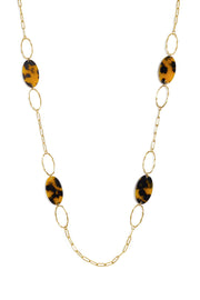 Lange Halskette aus Edelstahl, ellipsenförmig, lässig-schlichte Serie, Damenschmuck