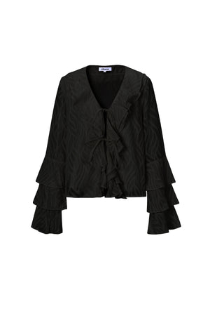 Elegant Botanical Long Sleeve Top for Spring/Summer