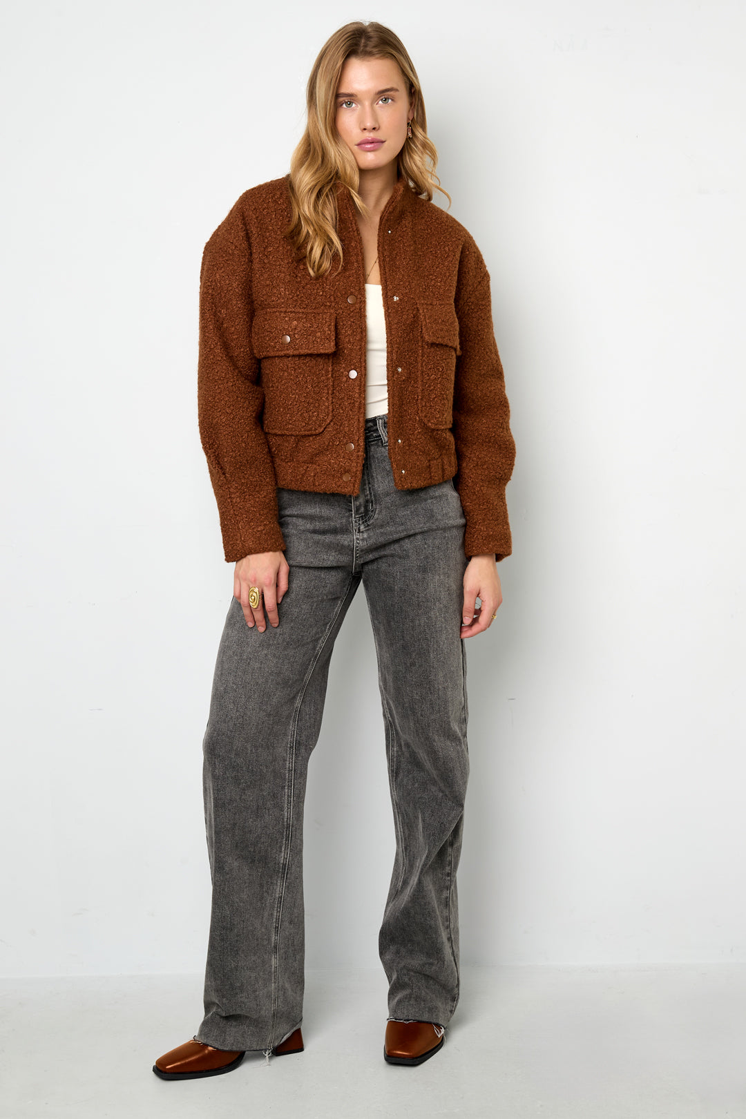 Gewebte Polyesterfaser Damenjacke Casual Einfarbig Herbst/Winter