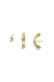 Edelstahl-Ohrringsets, unregelmäßige Form, schlichte Alltags-Serie, Damenschmuck