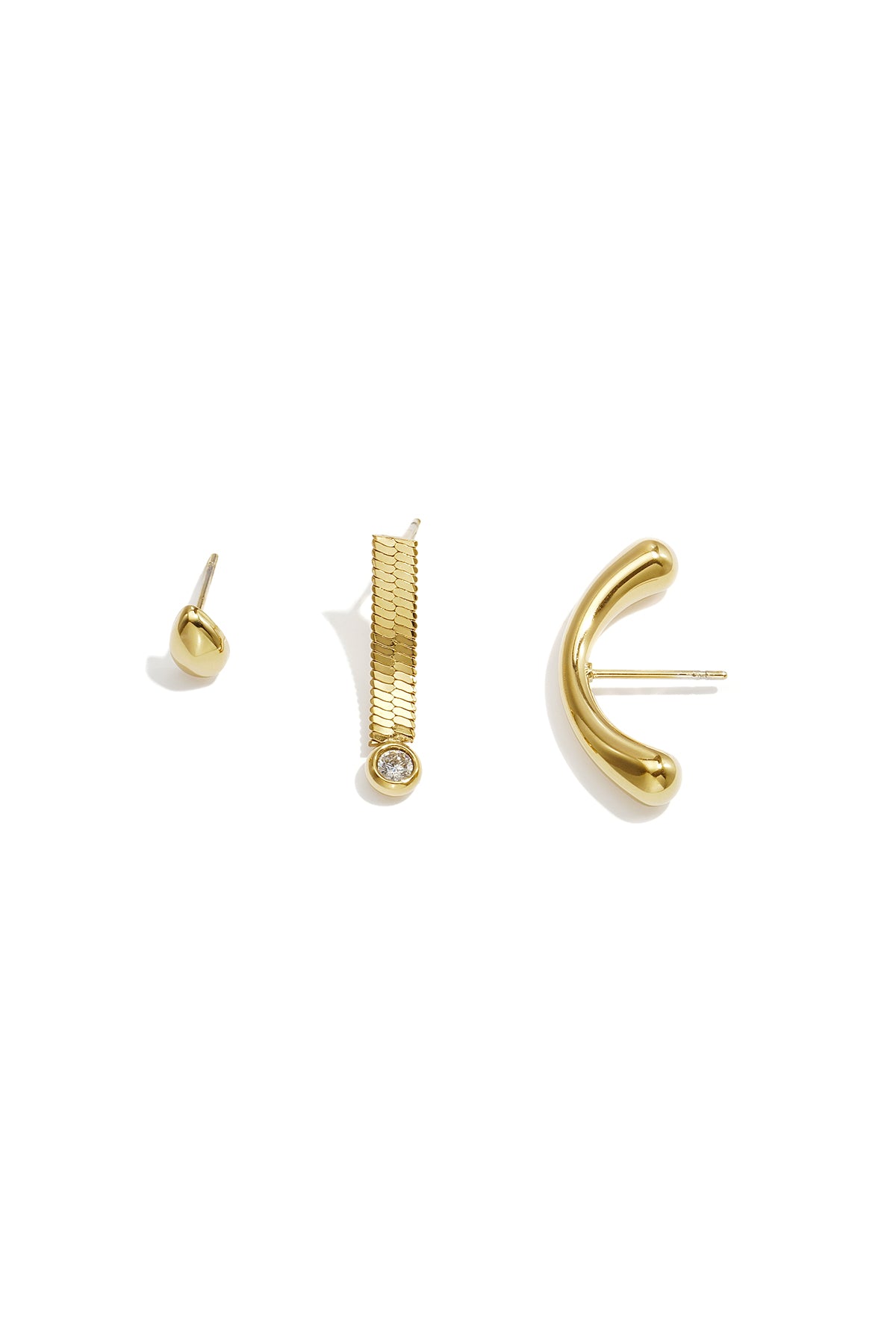 Edelstahl-Ohrringsets, unregelmäßige Form, schlichte Alltags-Serie, Damenschmuck