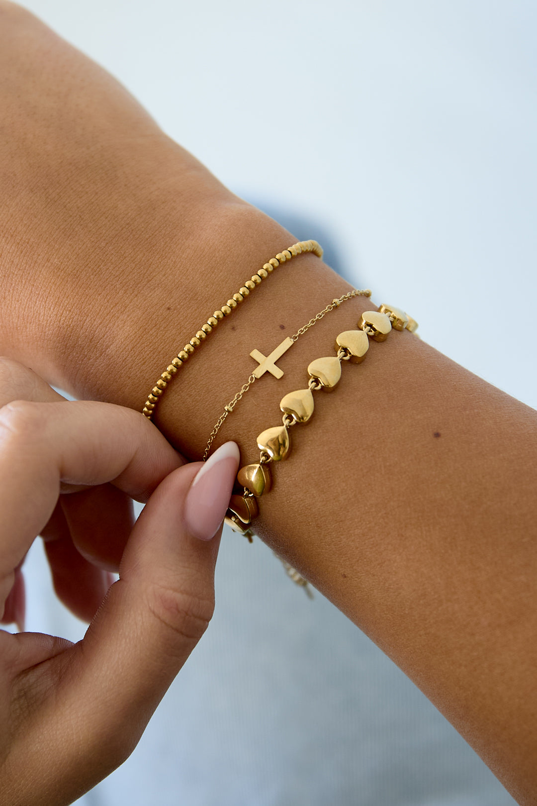 Armband Classic Cross Goldfarbe Edelstahl