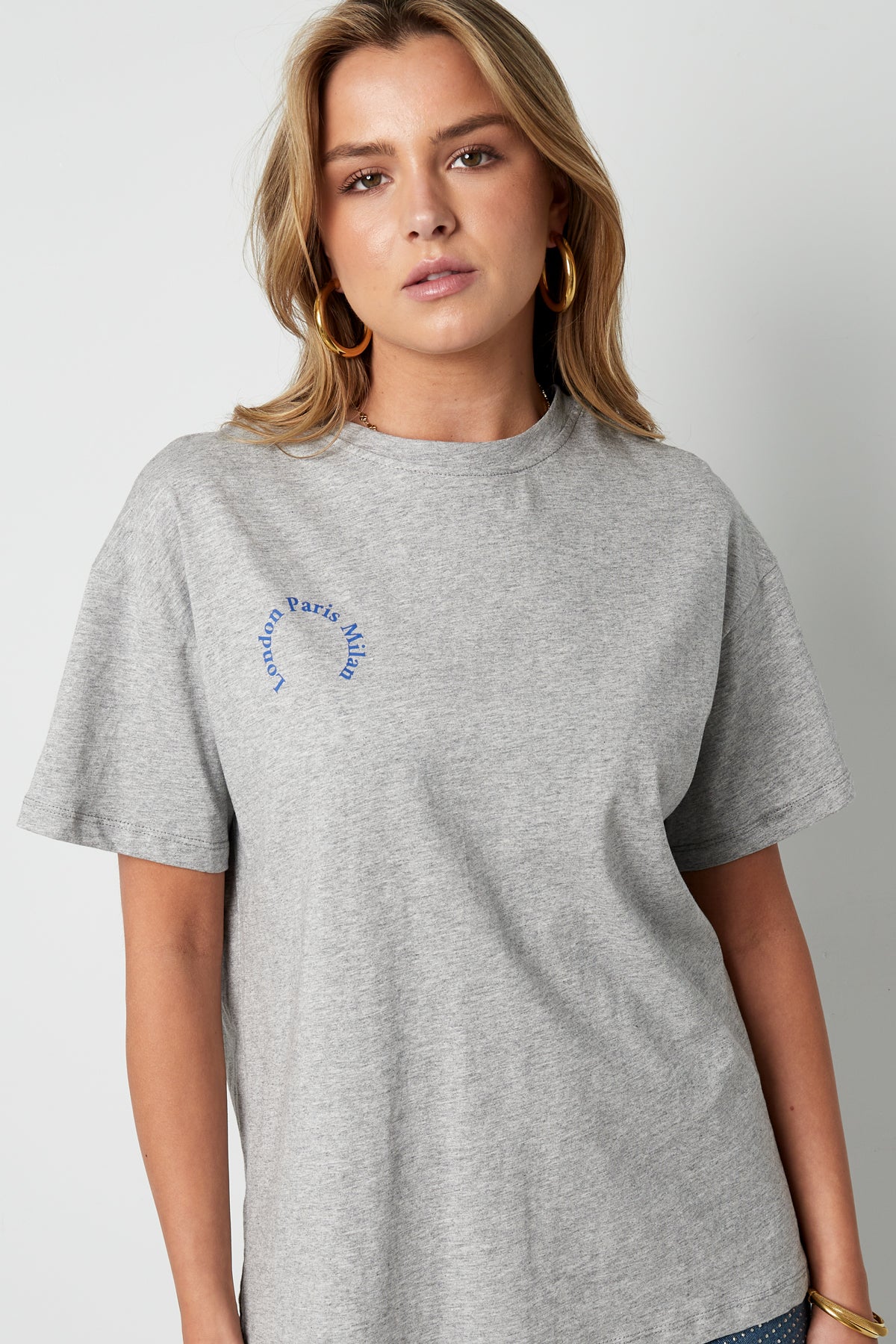 Baumwolle Damen T-Shirt Casual Letters