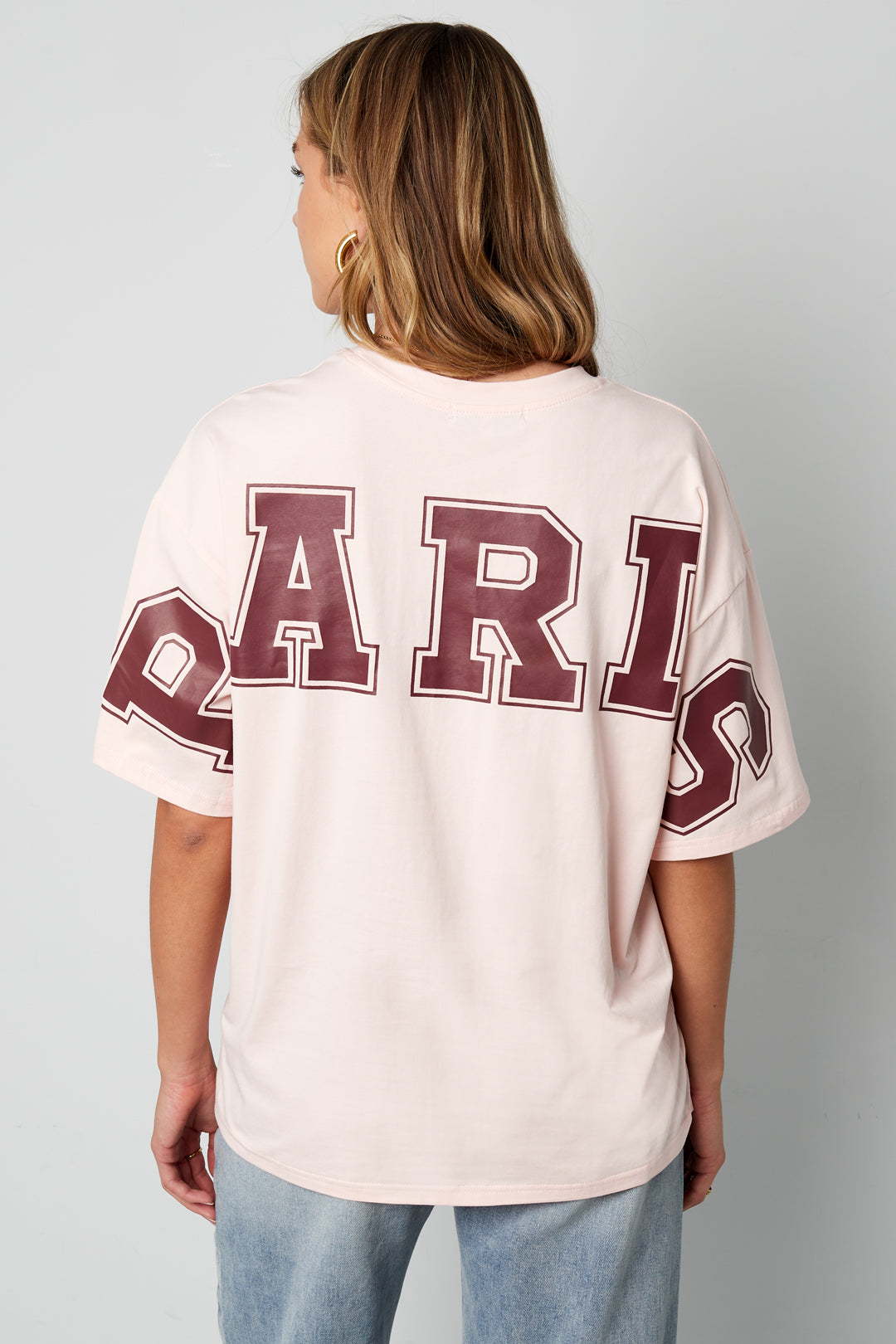 Cotton Damen T-Shirt Casual Letters