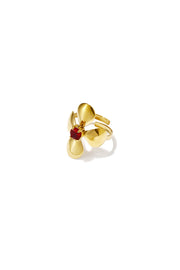 Statement-Ringe aus Edelstahl, Blumenmuster, lässig-schlichte Serie, Damenschmuck